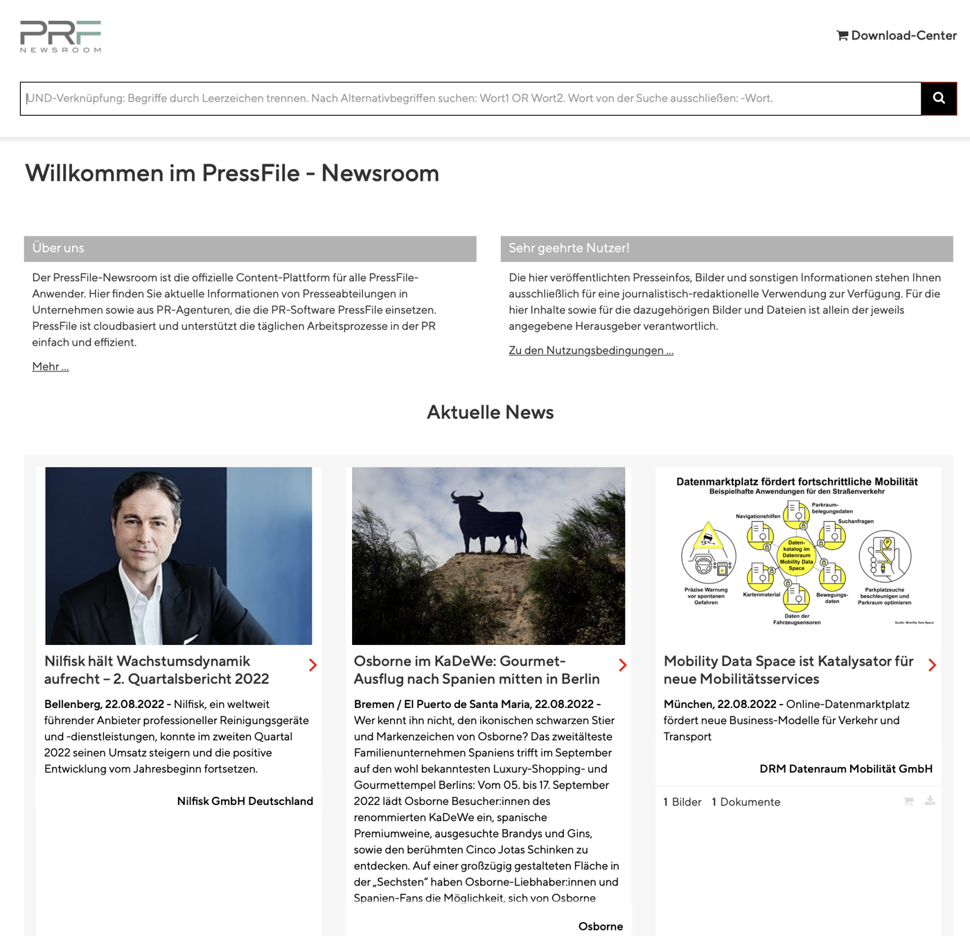 Der PressFile Newsroom: Einfach und schnell eingeführt